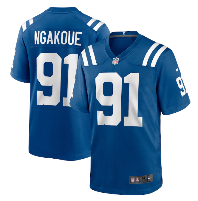 Men Indianapolis Colts 91 Yannick Ngakoue Royal Stitched Game Jersey