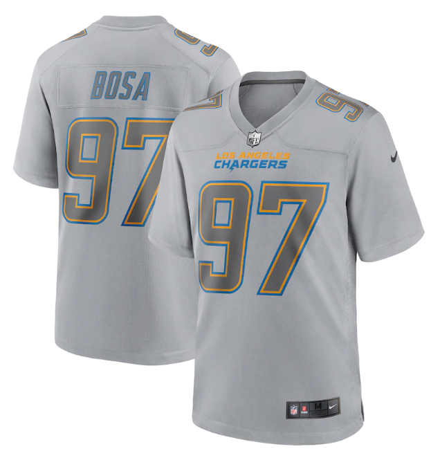 Men Los Angeles Chargers 97 Joey Bosa Grey Atmosphere Fashion St