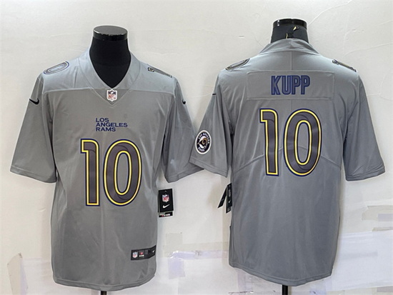 Men Los Angeles Rams 10 Cooper Kupp Grey With Patch Atmosphere F