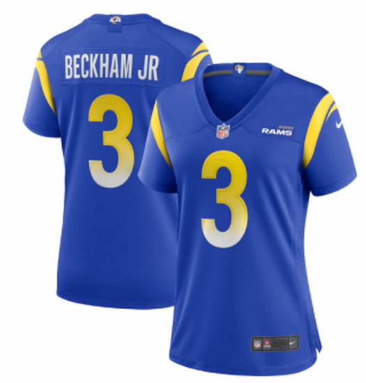 Women's Royal Los Angeles Rams #3 Odell Beckham Jr. Vapor Untouc