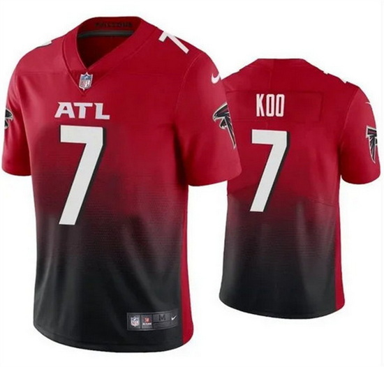 Men Atlanta Falcons 7 Younghoe Koo Red Black Vapor Untouchable Limited Stitc