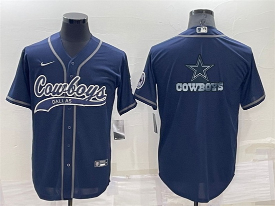 Men Dallas Cowboys Navy Team Big Logo With Patch Cool Base Stitched Baseb