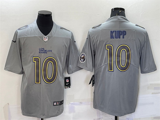 Men Los Angeles Rams 10 Cooper Kupp Grey With Patch Atmosphere Fashion Stitc