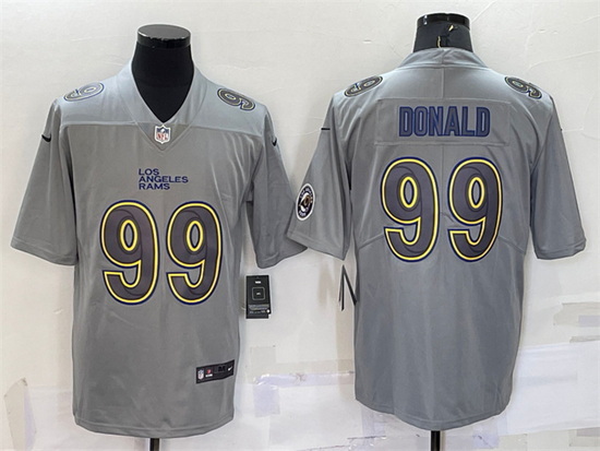 Men Los Angeles Rams 99 Aaron Donald Grey With Patch Atmosphere 