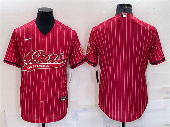 Men San Francisco 49ers Blank Red With Patch Cool Base Stitched Baseball Jersey