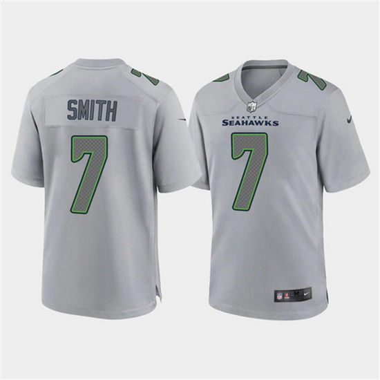 Men Seattle Seahawks 7 Geno Smith Grey Atmosphere Fashion Stitch