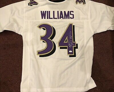 Men Baltimore Ravens Ricky Williams #34 Throwback Stitched Jersey White