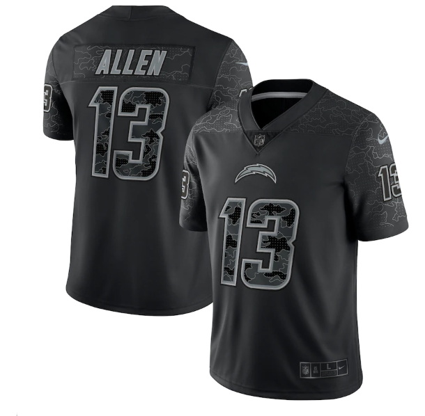 Men Los Angeles Chargers 13 Keenan Allen Black Reflective Limited Stitched Football Jersey