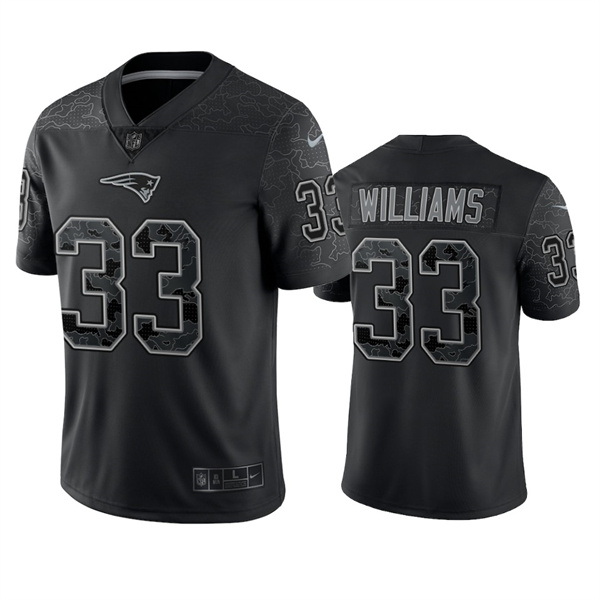 Men New England Patriots 33 Joejuan Williams Black Reflective Li