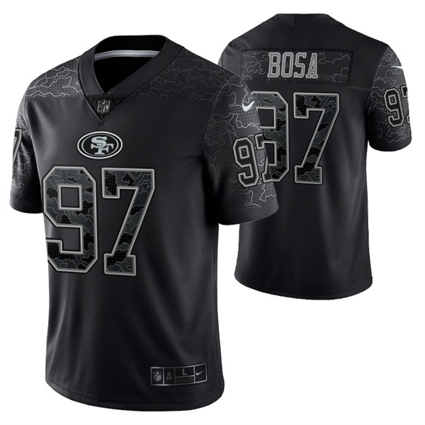 Men San Francisco 49ers 97 Nick Bosa Black Reflective Limited Stitched Football Jersey