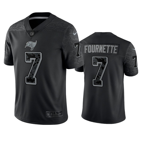 Men Tampa Bay Buccaneers 7 Leonard Fournette Black Reflective Limited Stitched Jersey