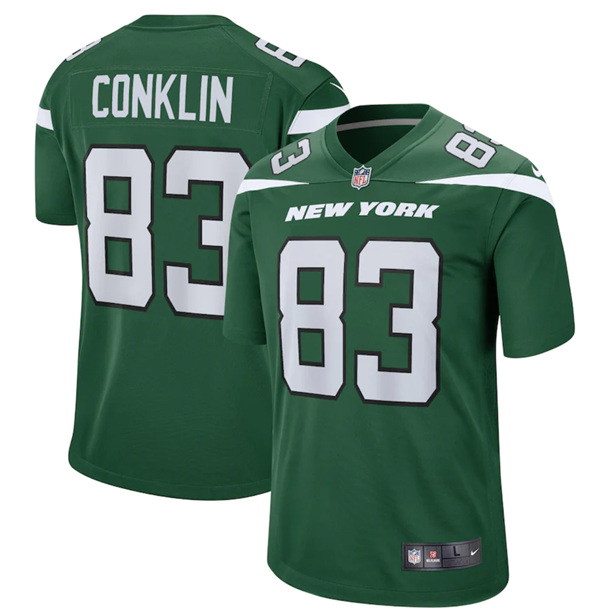 Men New York Jets 83 Tyler Conklin 2022 Green Stitched Game Jersey