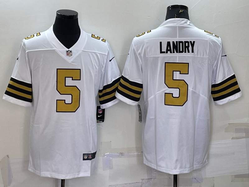 Men New Orleans Saints 5 Jarvis Landry White Color Rush Limited Stitched Jersey