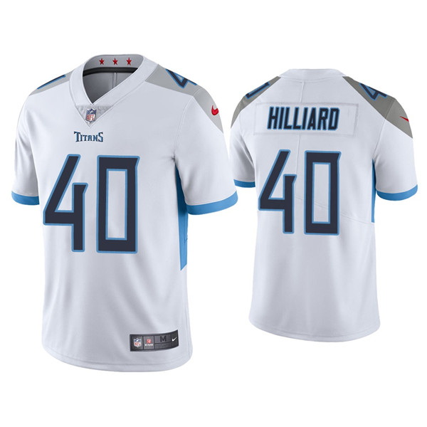 Men Tennessee Titans 40 Dontrell Hilliard White Vapor Untouchable Stitched Jersey