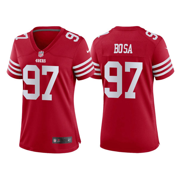 Women San Francisco 49ers 97 Nick Bosa Red Stitched Jersey