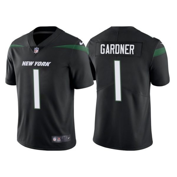 Nike New York Jets 1 Ahmad Gardner Black Youth 2022 NFL Draft Va