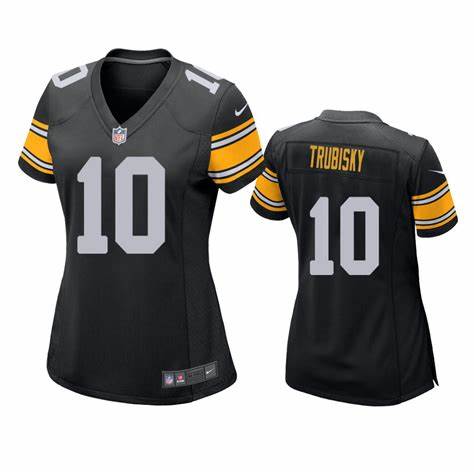Womens Nike Pittsburgh Steelers Mitchell Trubisky #10 Black Stit