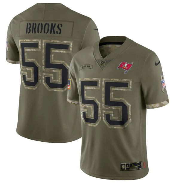 Men Tampa Bay Buccaneers 55 Derrick Brooks Olive 2022 Salute To 