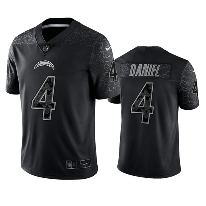 Men Los Angeles Chargers 4 Chase Daniel Black Reflective Limited