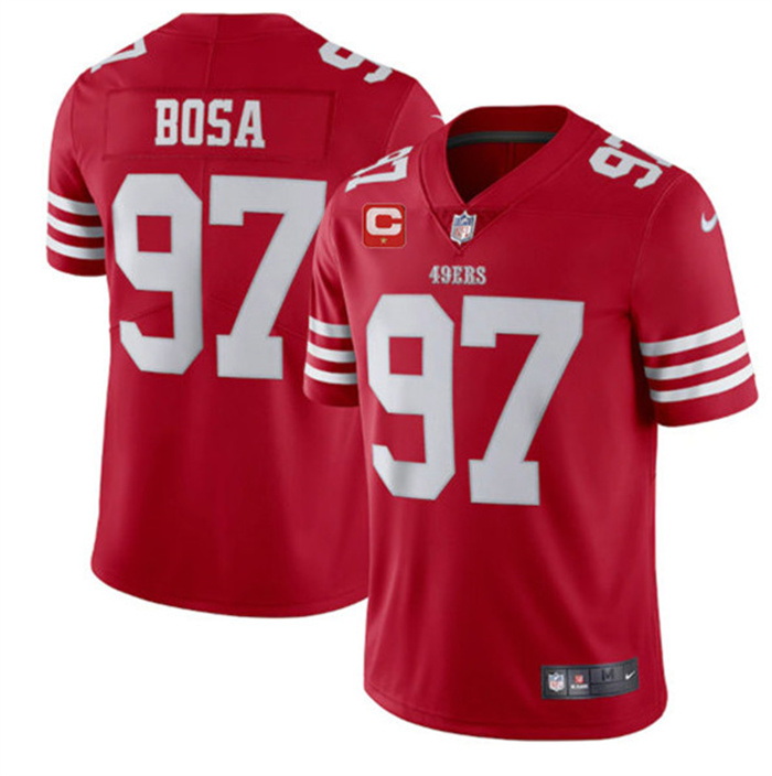 Men San Francisco 49ers 97 Nike Bosa 2022 Red With 1 Star C Patch Vapor Untouchable Limited Stitched