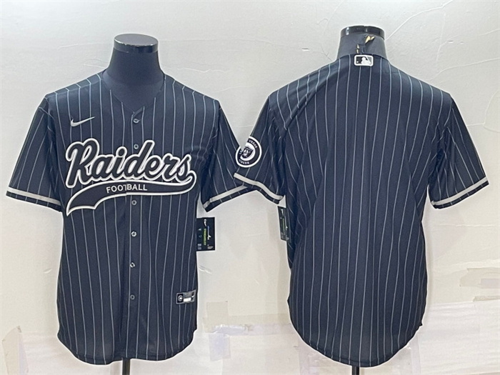 Men Las Vegas Raiders Blank Black With Patch Cool Base Stitched Baseball Jersey