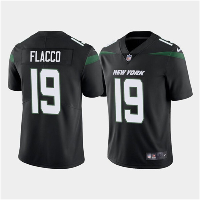Men New York Jets 19 Joe Flacco Black Vapor Untouchable Limited 