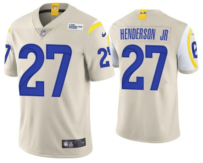 Men Los Angeles Rams 27 Darrell Henderson Jr  Cream Vapor Untouchable Stitched Football Jersey