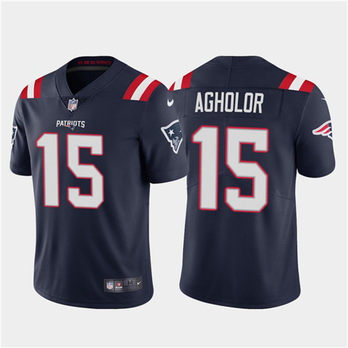 Men New England Patriots 15 Nelson Agholor Navy Vapor Untouchabl