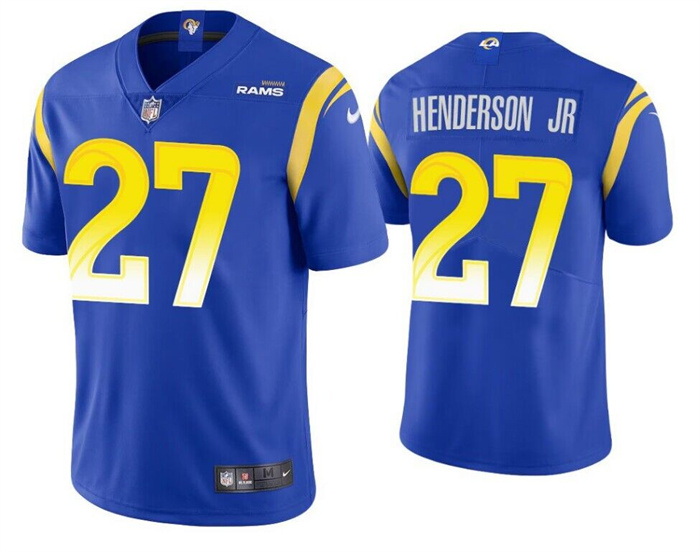 Men Los Angeles Rams 27 Darrell Henderson Jr  Royal Vapor Untouchable Stitched Football Jersey