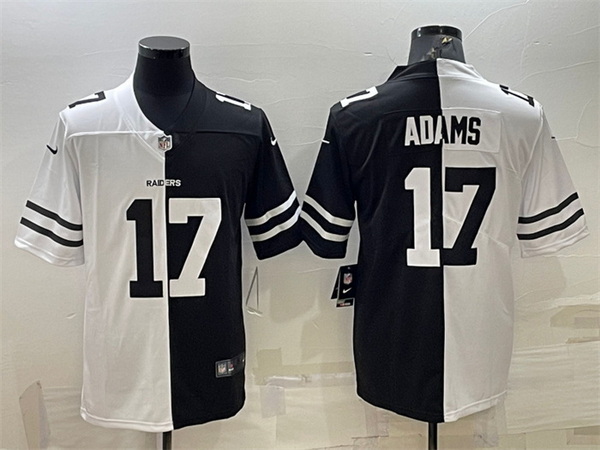 Men Las Vegas Raiders 17 Davante Adams Black White Split Vapor U