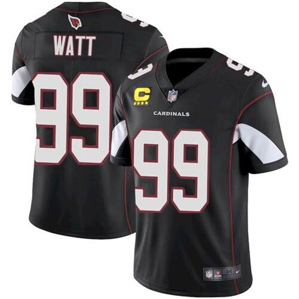 Men Arizona Cardinals 99 J J  Watt 2022 Black With 4 Star C Patch Vapor Untouchable Limited Stitched