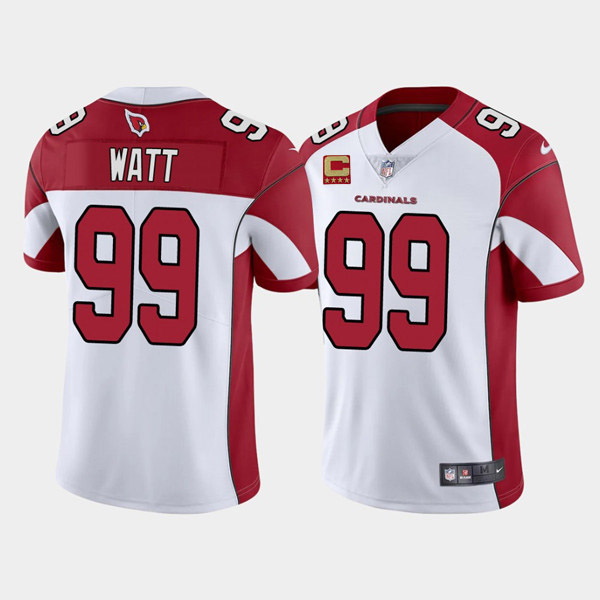 Men Arizona Cardinals 99 J J  Watt 2022 White With 4 Star C Patch Vapor Untouchable Limited Stitched