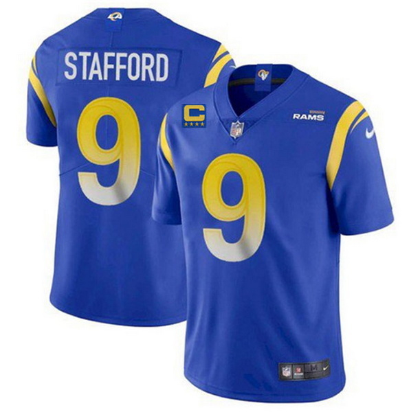 Men Los Angeles Rams 9 Matthew Stafford 2022 Royal With 4 Star C Patch Vapor Untouchable Limited Sti