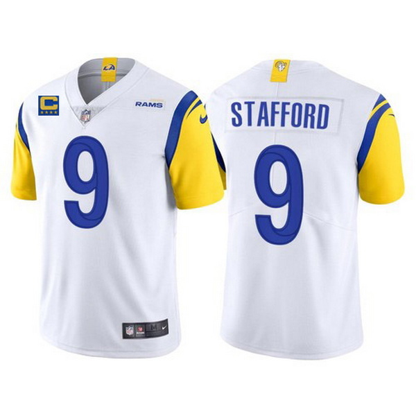 Men Los Angeles Rams 9 Matthew Stafford 2022 White With 4 Star C Patch Vapor Untouchable Limited Sti