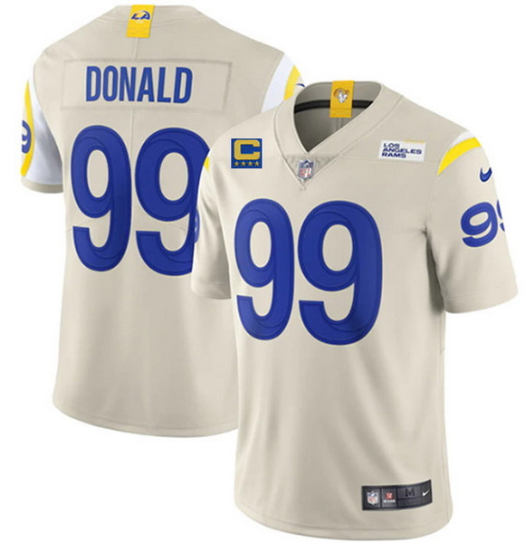 Men Los Angeles Rams 99 Aaron Donald 2022 Bone With 4 Star C Patch Vapor Untouchable Limited Stitche