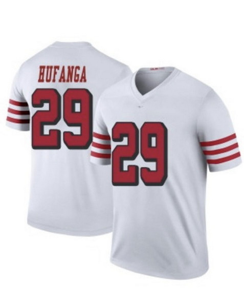 Men San Francisco 49ers 29 Talanoa Hufanga White Stitched Football Jersey