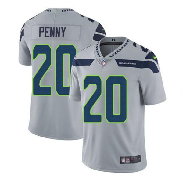 Men Seattle Seahawks 20 Rashaad Penny Grey Vapor Untouchable Limited Stitched Jersey