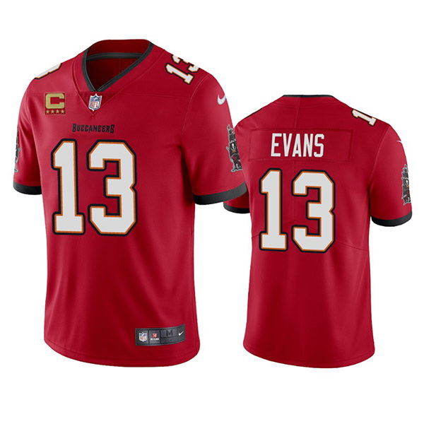 Men Tampa Bay Buccaneers 13 Mike Evans 2022 Red With 4 Star C Pa