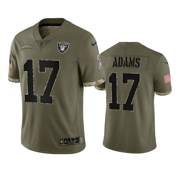 Men Las Vegas Raiders 17 Davante Adams 2022 Olive Salute To Serv