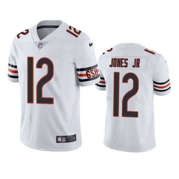 Men's Chicago Bears #12 Velus Jones Jr. White Vapor untouchable 