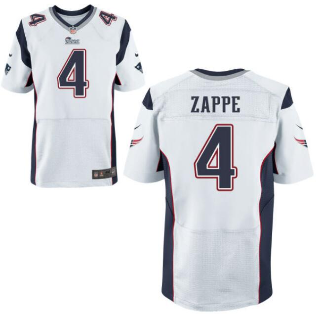 Men Nike New England Patriots Bailey Zappe #4 White Vapor Limited Player Jersey