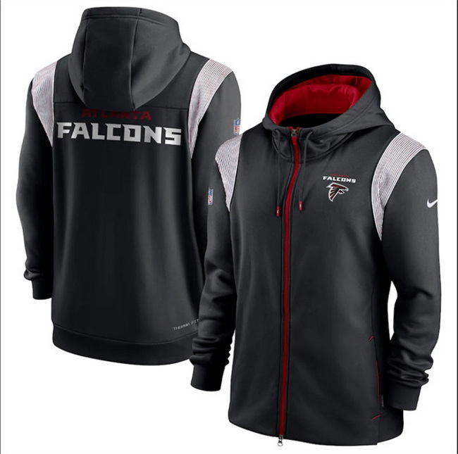 Men Atlanta Falcons Black Zipper Hoodie