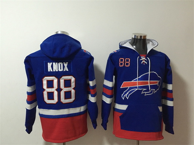 Men Buffalo Bills 88 Dawson Knox Royal Ageless Must Have Lace Up Pullover Hoodie