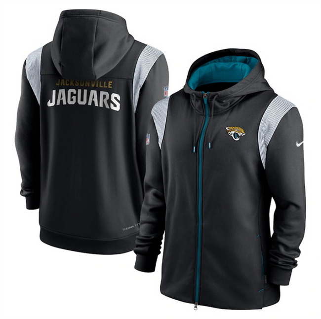 Men Jacksonville Jaguars Black Zipper Hoodie