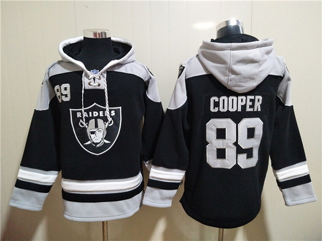 Men Las Vegas Raiders 89 Amari Cooper Black Ageless Must Have Lace Up Pullover Hoodie