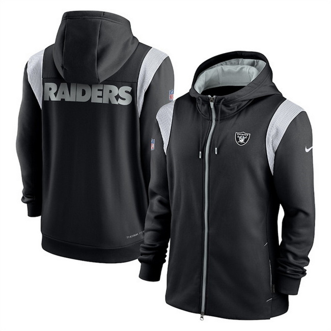 Men Las Vegas Raiders Black Zipper Hoodie