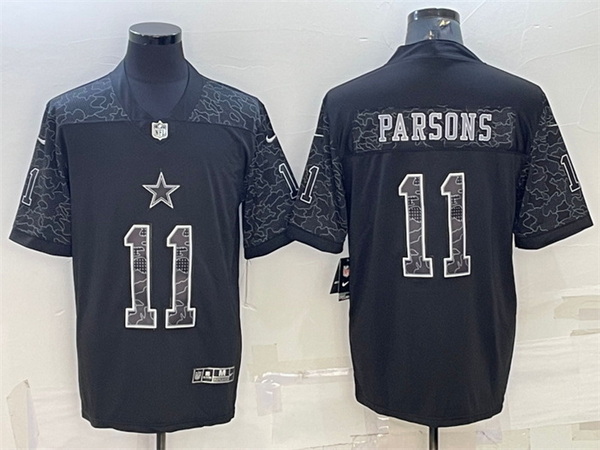 Men Dallas Cowboys 11 Micah Parsons Black Reflective Limited Stitched Football Jersey