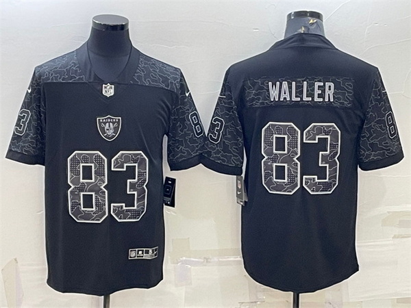 Men Las Vegas Raiders 83 Darren Waller Black Reflective Limited Stitched Football Jersey