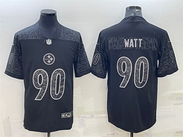 Men Pittsburgh Steelers 90 T J  Watt Reflective Limited Stitched Jersey