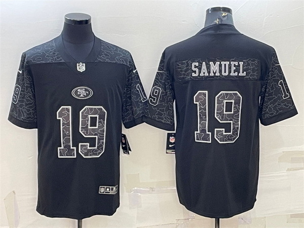 Men San Francisco 49ers 19 Deebo Samuel Black Reflective Limited Stitched Football Jersey